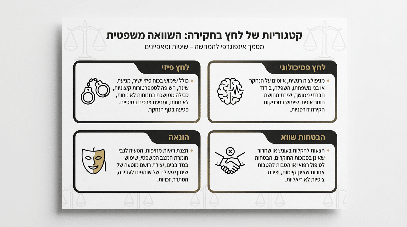 השוואה בין סוגי לחצים בחקירה