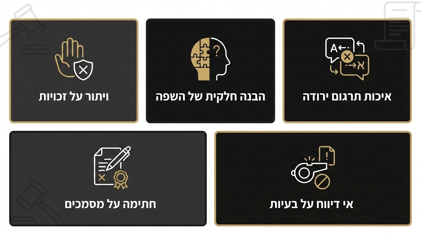 חמש טעויות נפוצות בנוגע לזכות התרגום