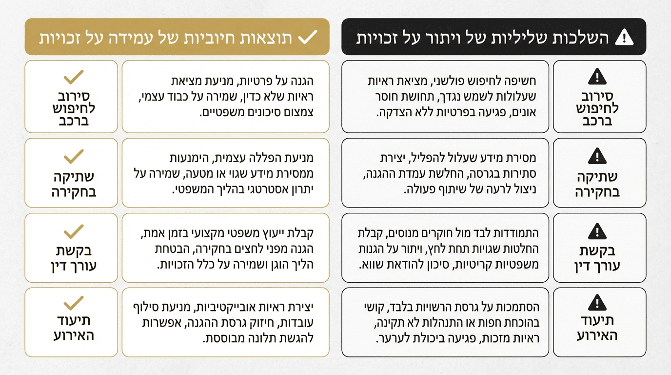 השוואה: מה קורה כשממשים זכויות לעומת כשמוותרים עליהן?