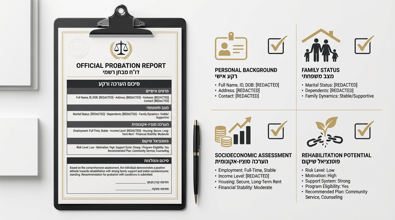 מרכיבי תסקיר שירות המבחן
