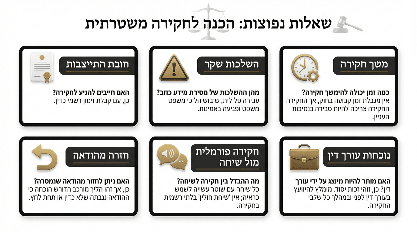 מה קורה אחרי שהחקירה מסתיימת